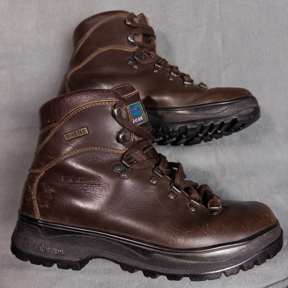 LL Bean Cresta Hiking Boots Womens 8.5 Brown Gore-Tex Vibram Leather Italy - Picture 6 of 9